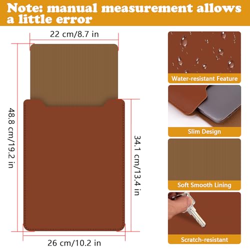 BVYA 13.3-14" Sleeve, PU Leather Laptop Case Compatible with New MacBook Air 13.6/Pro/Max M2/M1 A2779 A2442 14, 13.5 Surface 5/4/3/2/1, Compatible with Laptop 2022 Pro 14 inch by bvya - Image 3