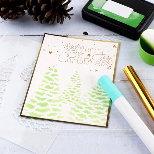 Conjunto de canetas metálicas aquecidas a quente e rolo de folha quente para fazer cartões, artesana