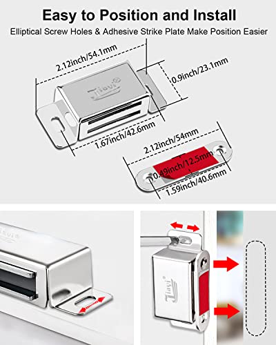 Magnetic Cabinet Magnet Closure Jiayi 6 Pack Drawer Magnetic Latch 30 Lbs Cupboard Latch Magnet Cabinet Door Catch Heavy Duty Kitchen Cabinet Magnetic Catch Strong Closet Door Magnetic Catch #TOP1
