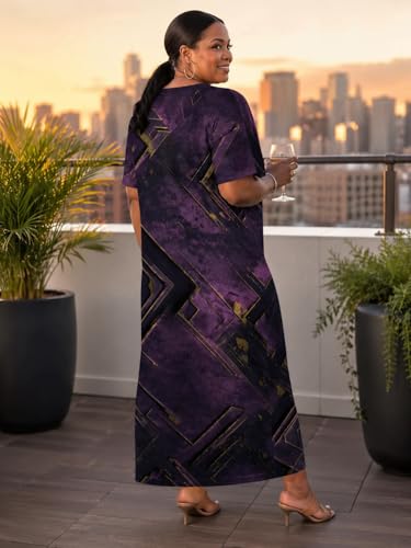 Image of SUZONANA Plus Size Dresses for Curvy Women African Print American Dress Summer Outfits Casual Loose with Pocket