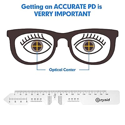 Ezyaid PD Ruler with Instruction Manual - Pupillary Distance Ruler for Pupil Distance Measuring, PD Measurement Tool for Prescription Eyeglasses, Include Eye Care Tips