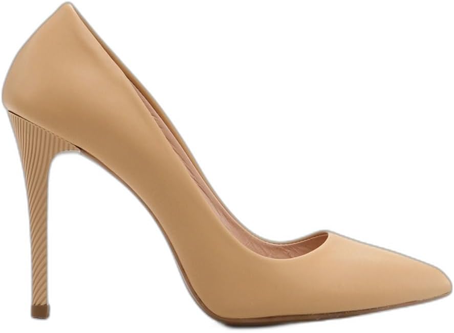HOTİÇ Hakiki Deri Naturel Kadın Stiletto