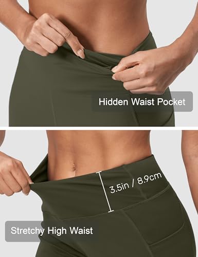 Image of ISEEGZ 15 inch / 18 inch / 21 inch / 25 inch Capri Pants for Women High Waist with Pockets Women's Capris Workout Yoga Pants Loose Straight Leg