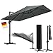 STEELSØN Elaris Premium Sonnenschirm rechteckig 300x300 cm – Ampelschirm inkl. Schutzhülle – Gartenschirm neigbar & 360° drehbar – Sonnenschutz UV50+ wetterfest – robustes Alu Gestell - anthrazit