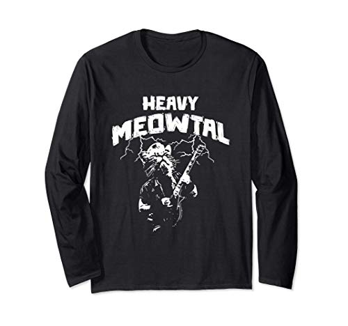 Heavy Meowtal - Cat Lover Gifts - Heavy Metal Music Gift Manga Larga