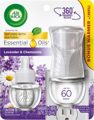 Air Wick Plug in Scented Oil Starter Kit (Warmer + 1 Refill), Lav...
