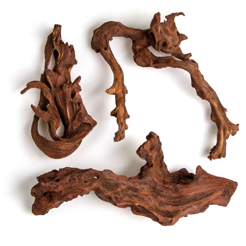 emours Mopani Aquarium Driftwood, 3-Pack Small (8-12 in / 20-30 cm)