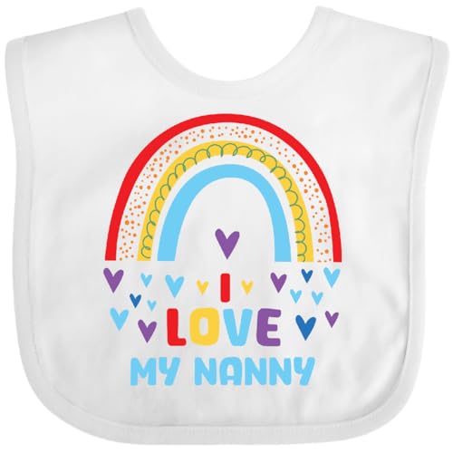 inktastic I Love My Nanny Rainbow Hearts Baby Bib