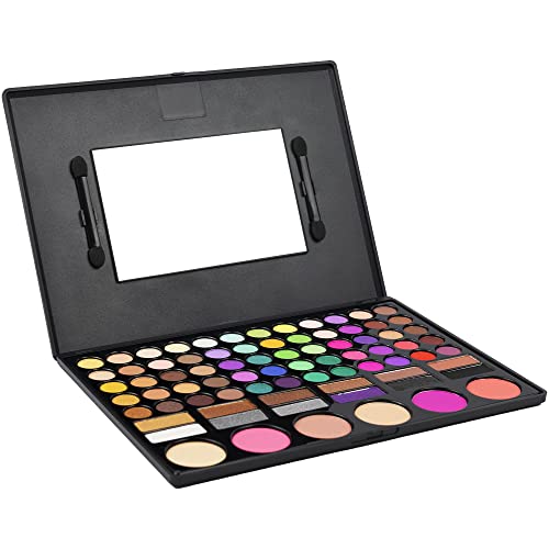 LaRoc 78 Shade Eyeshadow Palette - High Pigment Makeup Palette with Nude Eyeshadow, Powder Blush, Matte & Shimmer Shades - Gold to Black Eye Shadows, Applicators & Make Up Mirror - Image 3
