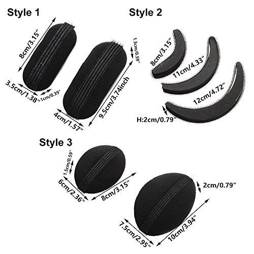 Zefuva Puff Hair Head Cushion Girl Volume Hair Base Hair Styling Tool Women's Fashipon Sponge Clip Hair Roots Pad(Style 1) #TOP1