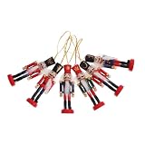 Cabilock 6piezas Muñeco Cascanueces de Madera Adorno Navideño Exquisito para Decoración de Fiesta para Escenario de Navidad Incluye Soldado Cascanueces Color Aleatorio