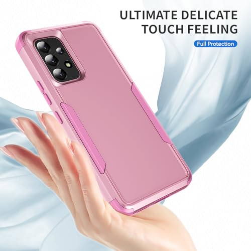 Asuwish Phone Case for Samsung Galaxy A53 5G Cell Cover with Tempered Glass Screen Protector and Wireless Charging Three Layer Defender Hard Holder A 53 G5 53A SM A536U 6.5" 2022 Women Men Pink by Asuwish - Used condition - Image 2