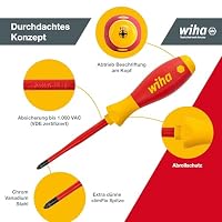 Wiha Schraubendreher Set 6-teilig , VDE geprüft, isoliert 1.000 V (36455) I Profi Schraubenzieher Set mit dünner Spitze Schlitz/Kreuzschlitz I Elektriker Werkzeug – Ansicht 4