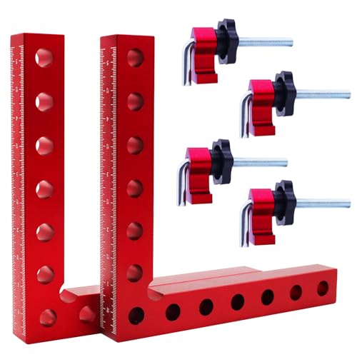 Winkelspanner 90° Positionierklemme OBDKCAN Rechtwinklige Messklemme für Zimmermannswerkzeug,140mm Holzbearbeitungsklemme mit Präzisionswinkel (2 Stück 140mm Holzbearbeitungsklemme)