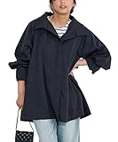 [ピエロ] 撥水 花粉対策 2way テントコート ポンチョ Aライン 体型カバー フード レディース L ネイビー