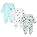 Baby Pigiama con Piedi Pagliaccetto 3 Confezioni Tuta da Neonato a Manica Lunga in Cotone Tutina Neonato Body per 0-9 Mesi 3-6 Mesi