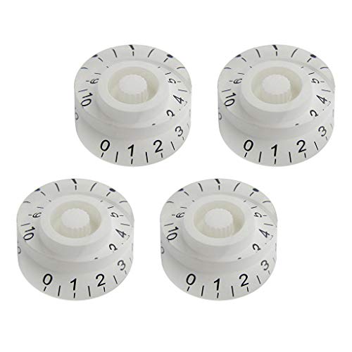 FLEOR ホワイトギターノブトップハットボリュームトーンスピードコントロールノブエピフォン用レスポールスタイルエレキギターパーツ-4 個