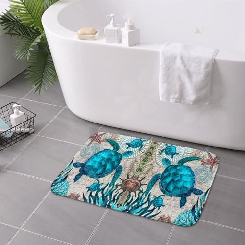 Tapete decorativo tortuga marina 60x90 cm para baño miniatura 3
