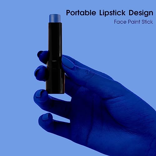 BADCOLOR Blue Face Body Paint Stick Eye Black, Royal Blue Face Painting for Softball Football Baseball Lacrosse, Professional Facepaint Makeup for Halloween Special Effects Cosplay Costume Parties