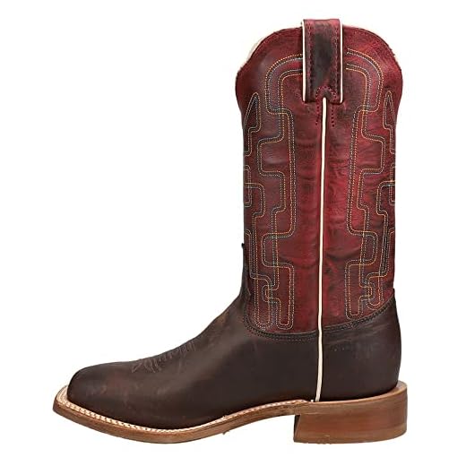 Tony Lama Womens Atchison Square Toe Boots Mid Calf Low Heel 1-2" - Brown,Red - Size 8.5 B