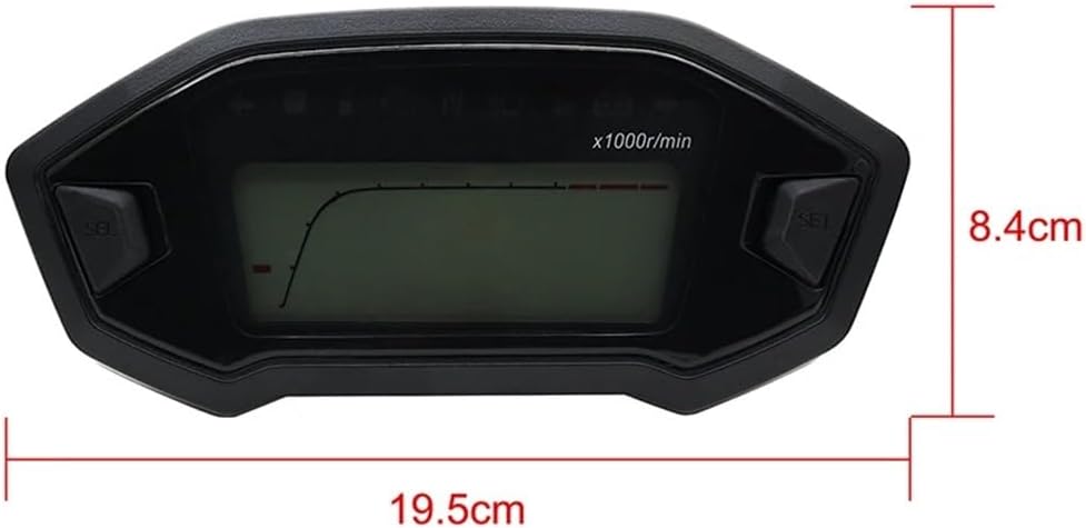 Motorcycle Odometer Gauge Universal 10000RPM Motorcycle Digital Tachometer Adjustable Dash Electronic Odometer Dashboard Instrumentation Panel