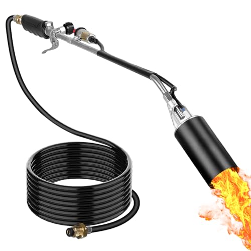 Heavy Duty Weed Torch Burner, Propane Torch Weed Burner 340,000 BTU, Self Igniting Flame Weeder for Weeding,Road Marking,Roof Asphalt,Ice Snow,Welding