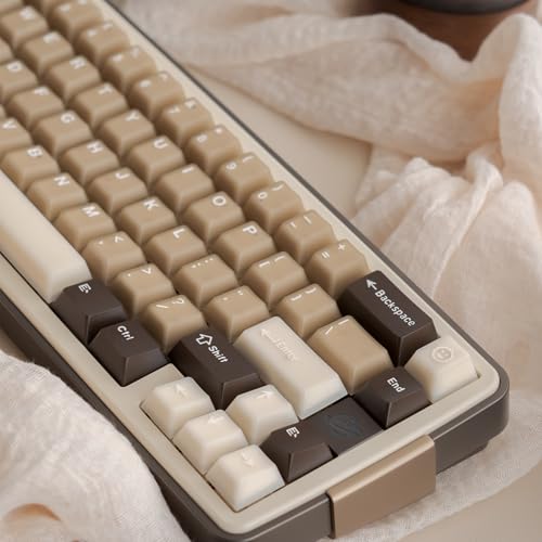 レトロ PBT キーキャップセット 164キー チェリープロファイル ブラウンキーキャップ 60% 65% 75% 100% 昇華型 Costom キーキャップ Cherry Gateron MXスイッチ メカニカルキーボード用