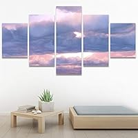 SIGNWIN 5 Panel Canvas Wall Art Modern Art Country Dramatic Global Landscape Multicolor Photography for Home Decorations Ready to Hang - 60