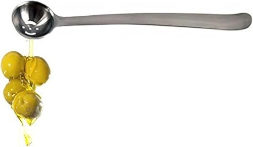 Cuchara de aceituna de acero inoxidable, cuchara de cereza con herramientas de servicio de tarro de orificio de drenaje