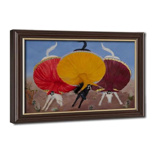 Impression sur toile Bareback Riders Dorothy Brett : tableau mural 40,6 x 61 cm avec cadre