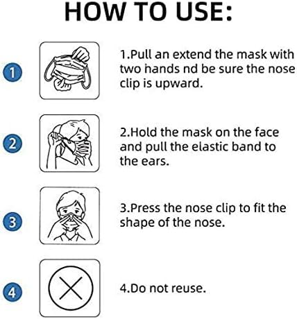 Image of 3-Ply Disposable Face Masks - Non-Woven, Breathable, Soft Ear Loops, Adjustable Nose Clip - Protective Mask for Daily Use, Travel, School, Office