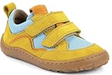 Froddo G3130271 - Zapatillas descalzas de piel con ribete de malla y doble, Azul y amarillo., 26 EU