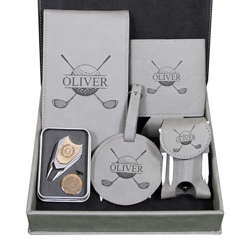 Bluegrass Laserworks Personalized Boxed Golf Gift Set – Custom Engraved Bulk Golf Gift for High School and University Golf Teams, Senior Night, Banquets, Golf Tournament Gifts & Outings – 3 Colors