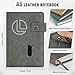 Personalized Leather Notebook Custom Logo/Text/Name Journal A5 Leather Notebook Gifts for Business Office College (Khaki)