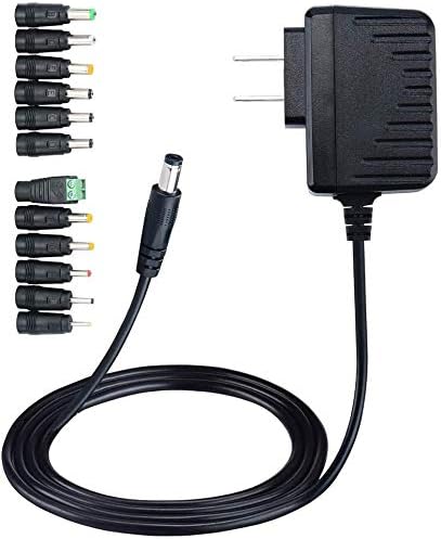 Geeon AC DC Adapter 12V 0.5A 500ma 6W Transformer Power Supply with 12PCS Replacement Plug Connectors UL Listed (for 12 Volt Device ONLY)
