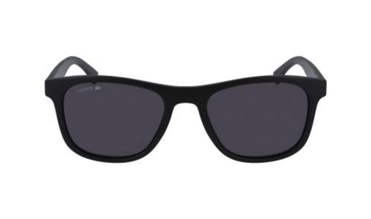 Lacoste L884S 001 Gafas de Sol para Hombre, Montura Rectangular Negra, Protección UV400, Diseño Deportivo y Elegante, 53 mm