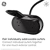 GE Cync Smart Plug, Outdoor Bluetooth and Wi-Fi Outlet Socket, Weather Resistant Plug, Works with Alexa and Google, Black (1 Pack)