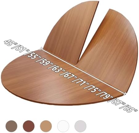 Folding Round Table Top Extender, Adjustable 120-240cm Diameter, Space-Saving Wooden Table Top for Dining, Events, and Parties (C, 150cm / 59")