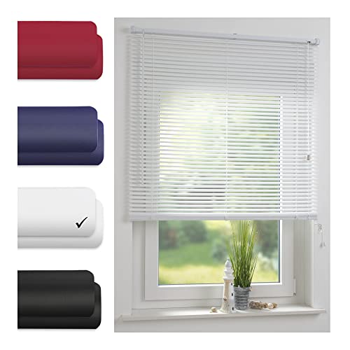 Liedeco Jalousie für Türen, 220 cm Länge, Kunststoff-Jalousie weiß Breite 60 cm