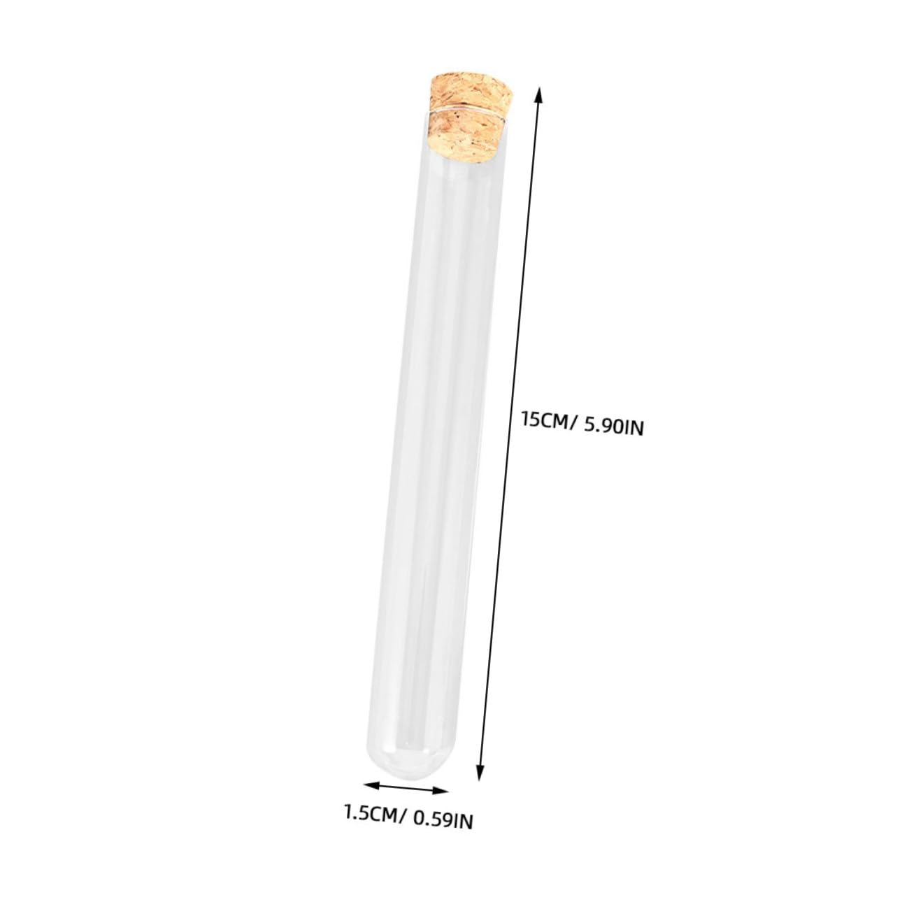 Zerodeko 5 Set Provetta Tappi A Forma Di Chiaro Misurazione Borosilicato Terrarium Jar Provette Contenitori Per Confettata Flaconi Campione Fiala Da Centrifuga Di Legno 10 Pezzi * 5