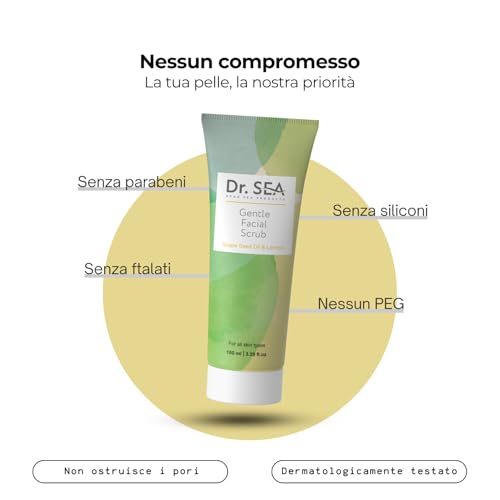 Dr. Sea - Scrub Viso Delicato Con Olio Di Vinaccioli & Limone - Esfolia, Purifica & Nutre - Elimina Le Impurità & Ravviva La Luminosità Naturale - 100Ml - 4