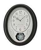 Seiko Reloj de melodía, 31 cm, oro champán, analógico, 18 melodías, cristales Swarovski, funciona con pilas