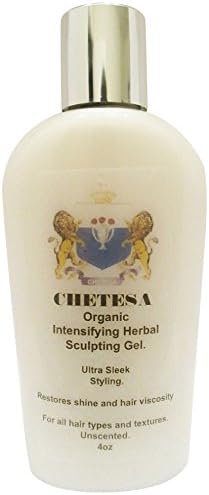 Chetesa Organic Intensifying Herbal Sculpting Gel - for all hair types and textures - promotes growth and thickness - for men and women - salon quality, 4oz
