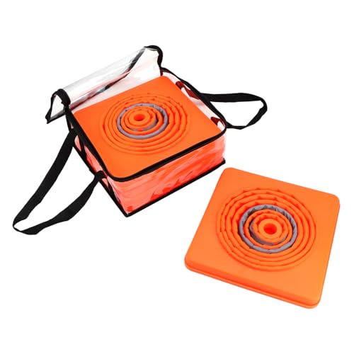 QWORK® 4 stück 45cm faltbar verkehrsleitkegel, reflektierende sicherheitsleitkegel, pop-up aufklappbare parkleitkegel für straße Sicherheit