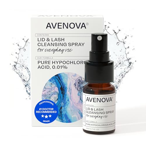 Avenova Eyelid and Eyelash Cleanser Spray - 20ml Bottle - Gentle Everyday Pure Hypochlorous Acid Spray for Eye Irritation