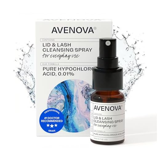 Avenova Eyelid and Eyelash Cleanser Spray - Pure Hypochlorous Acid, Gentle Everyday Lash Cleanser For Eye Irritation, 20mL (0.68oz)