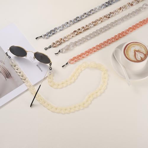Image of uxcell Eyeglass Chains for Women, Acrylic Eyeglass Holder Chains Adjustable Sunglasses Lanyards Holder Chain for Glasses
