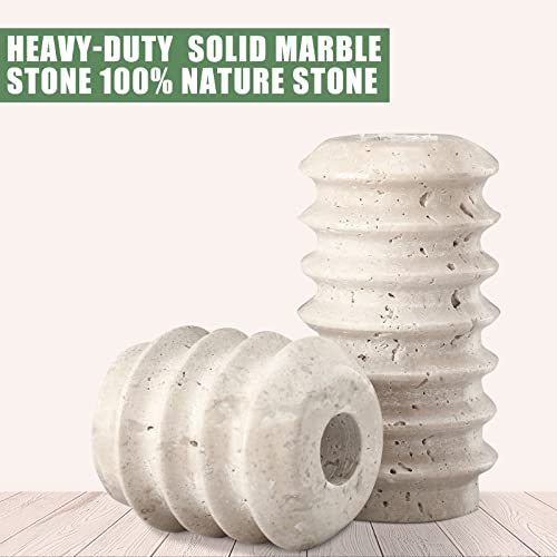 Didaey MAN-DIDAEY-1370 2 Pcs Marble Candle Holder Natural Travertine Modern Candlestick Holders Two Sizes Candle Stand thumb #3