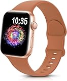 TreasureMax Sport Band Compatible with Apple Watch Bands 38mm 40mm 41mm 42mm 44mm 45mm 46mm 49mm Brown, Soft Silicone Strap Compatible for Apple Watch Series 11 10 9 Ultra 3 SE/SE2 8 7 6 5 4 3 Men Women