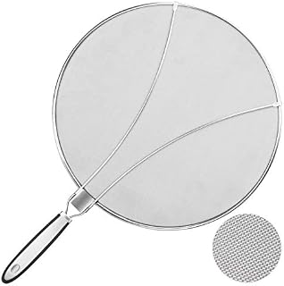 Splatter Screen, Upgrade 33cm/13" Splatter Guard for Frying Pan ,Extra Fine Mesh Weave Stops 99% of Hot Oil Splash Guard Cooking and Grill Pan Scrapers - Heavy Duty Grease Guard For Cooking & Frying